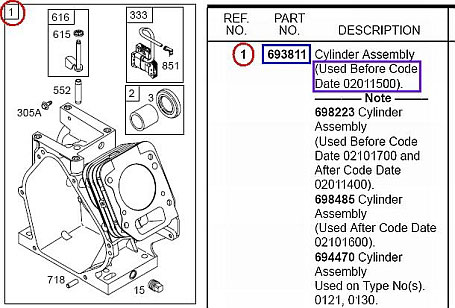 Find Part Number Engine Replacement Part Numbers Briggs & Stratton